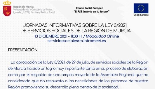 Jornadas informativas Ley 3/2021 de Servicios Sociales (13/12/2021)